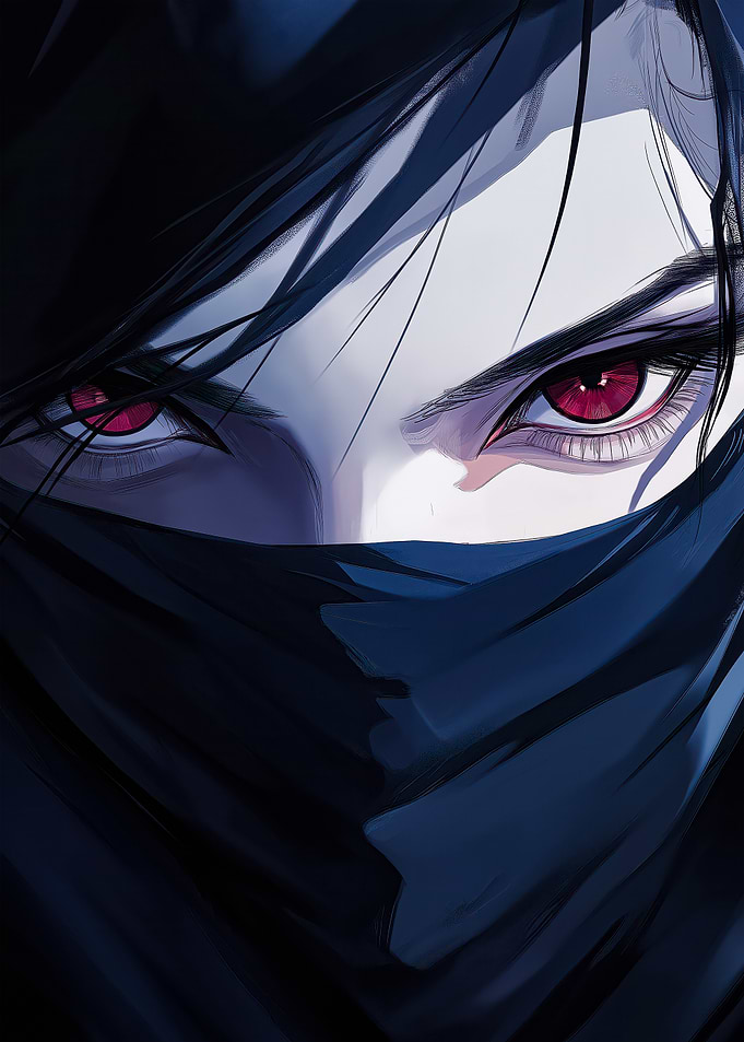 Anime Eyes with Red Iris