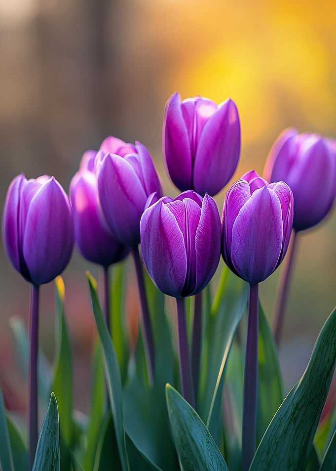Purple Tulips in Bloom