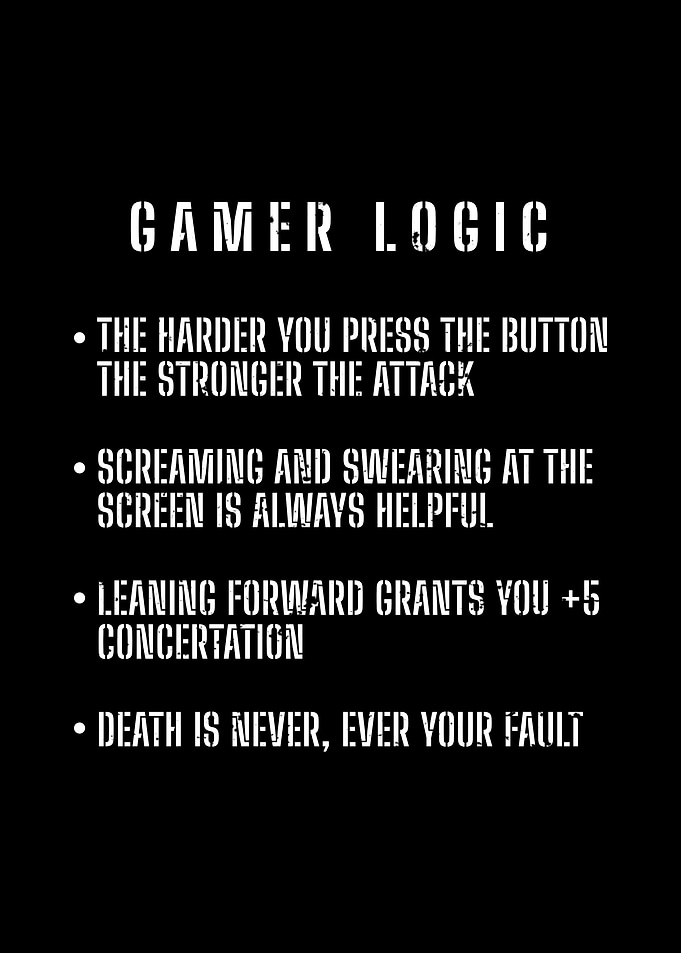 Gamer Logic Quote vintage grunge style in black