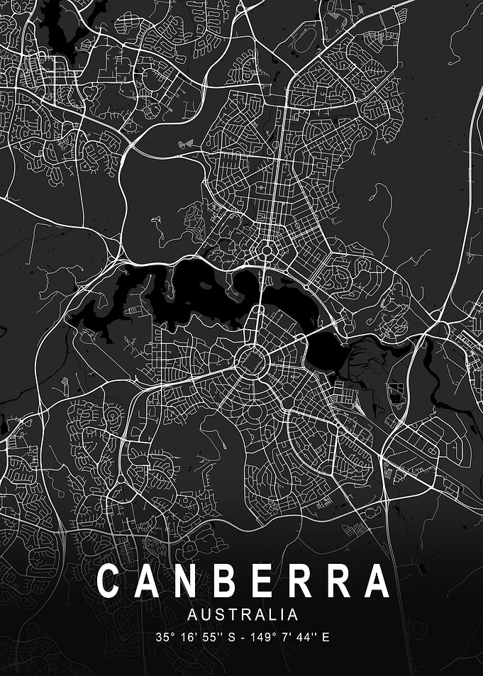 Canberra Dark City Map