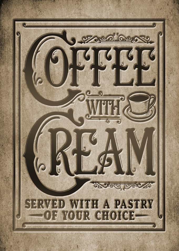 Coffee with Cream Vintage Sign