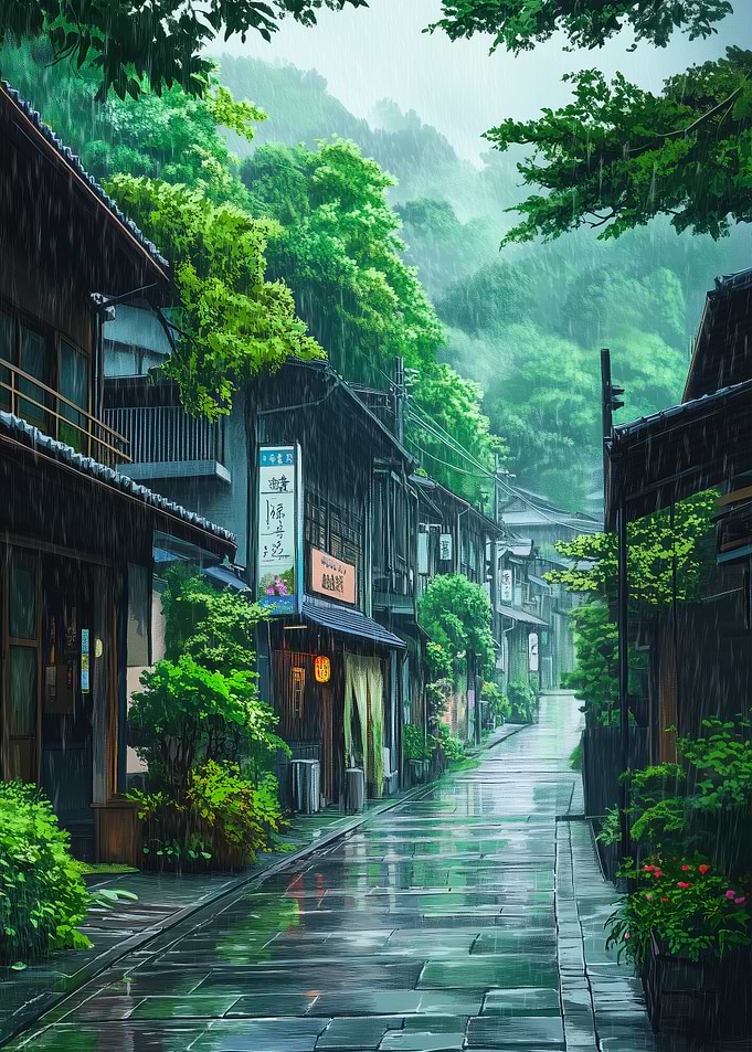 Rainy Japanese Street