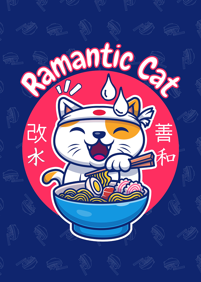 Ramen Cat Illustration
