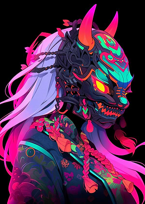Cyberpunk Oni Mask