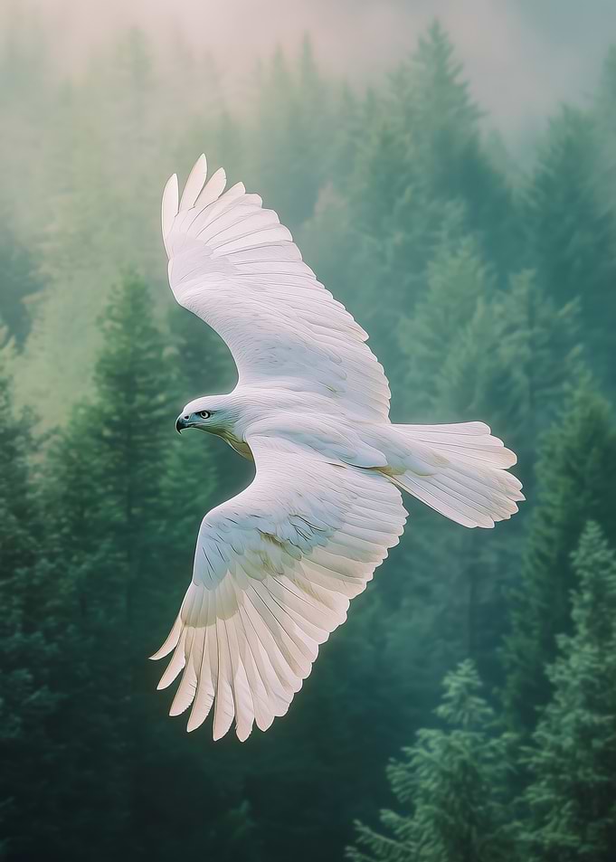 White Hawk In Flight