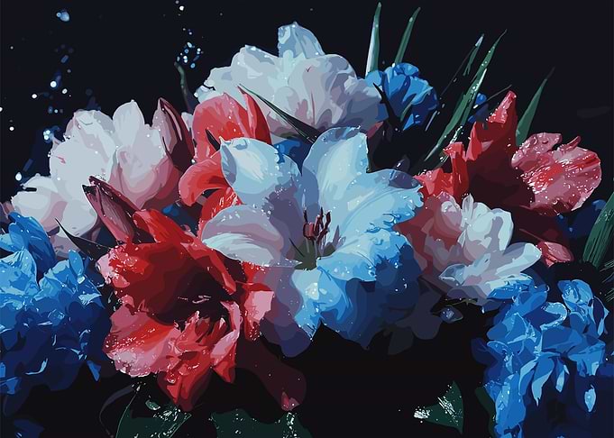 Water Droplets on Flowers