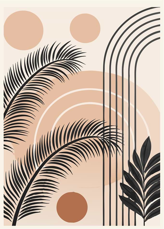 Palm Leaf Abstract Art