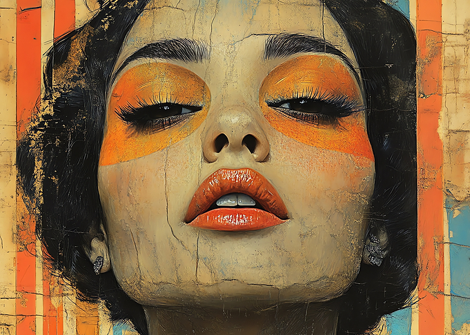 Woman with Orange Makeup