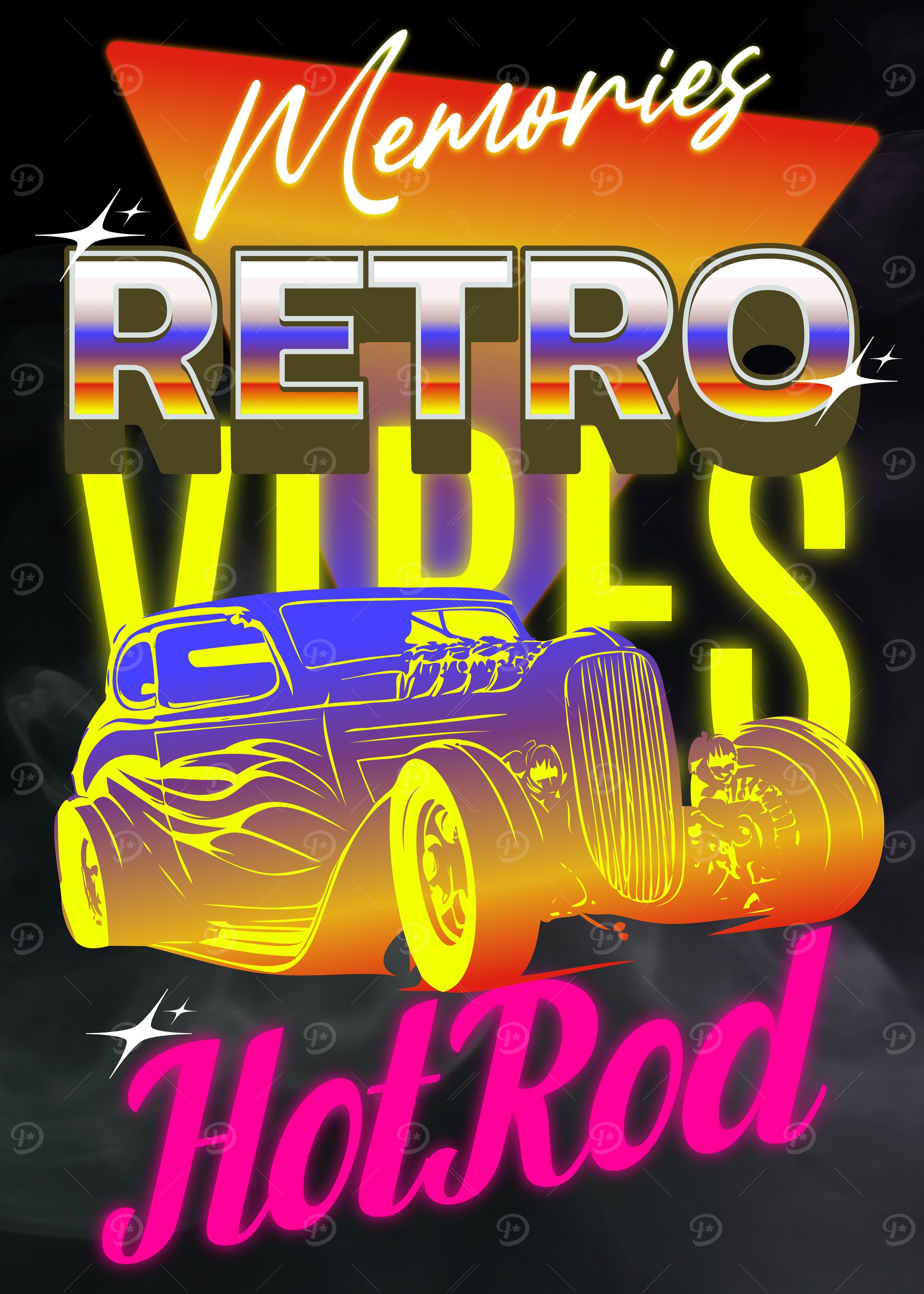Retro Hot Rod Vintage Classic Car Design