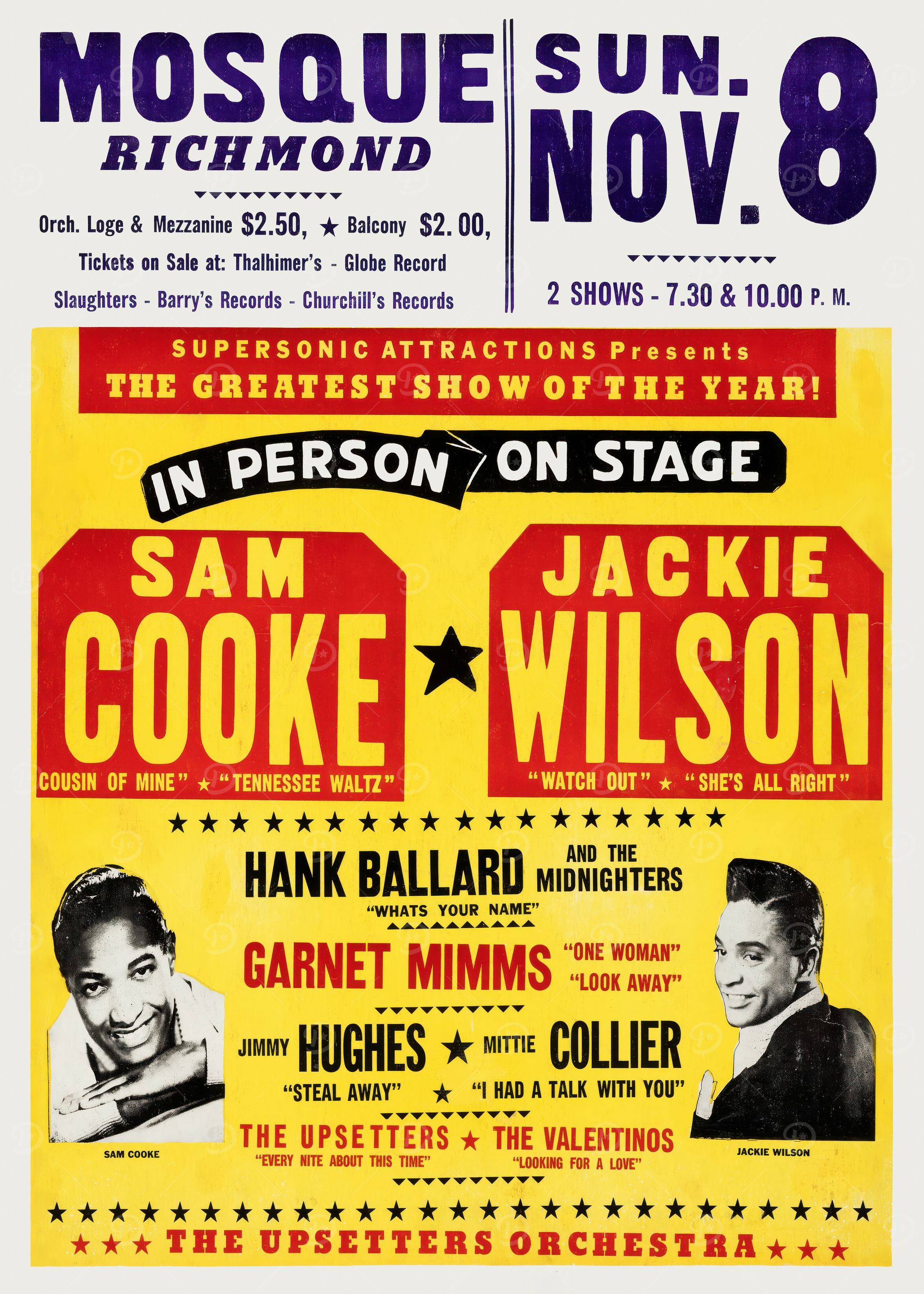 Sam Cooke & Jackie Wilson Concert Poster