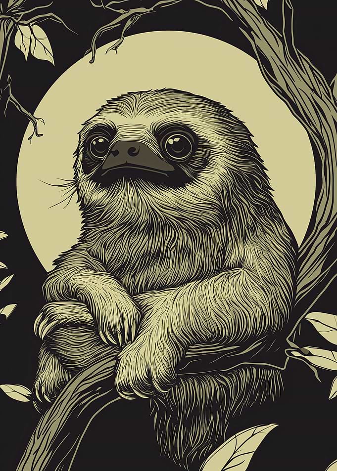 Sloth in Moonlight