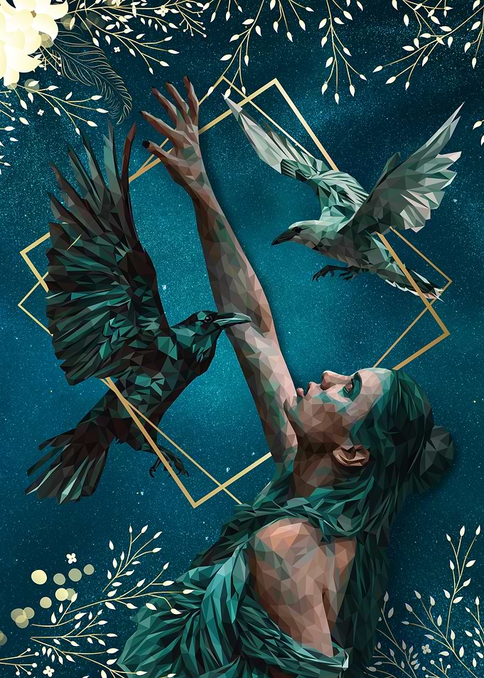 Woman Reaching for Birds