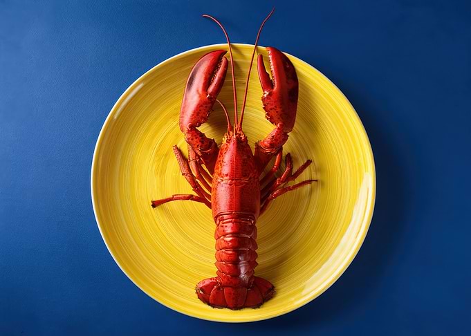 Lobster on Yellow Plate
