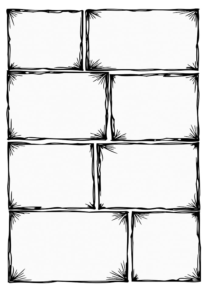 Comic book storyboard layout spikes