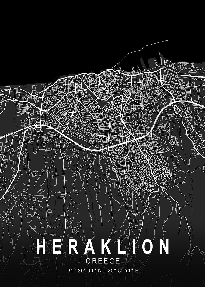 Heraklion Dark City Map