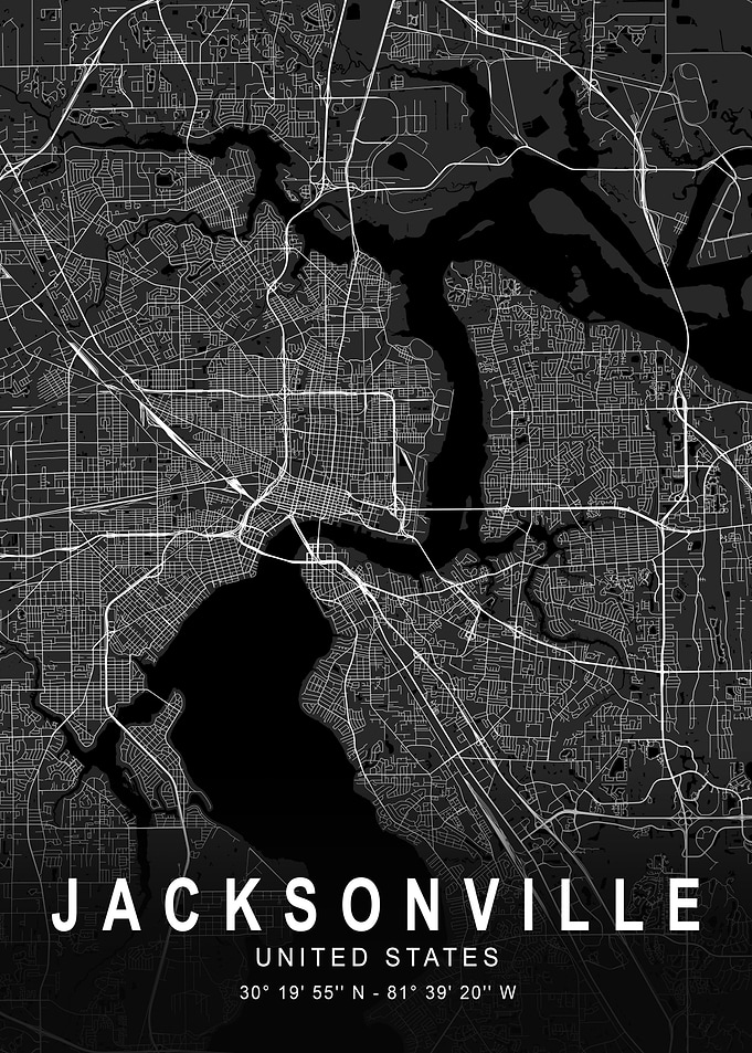 Jacksonville Dark City Map