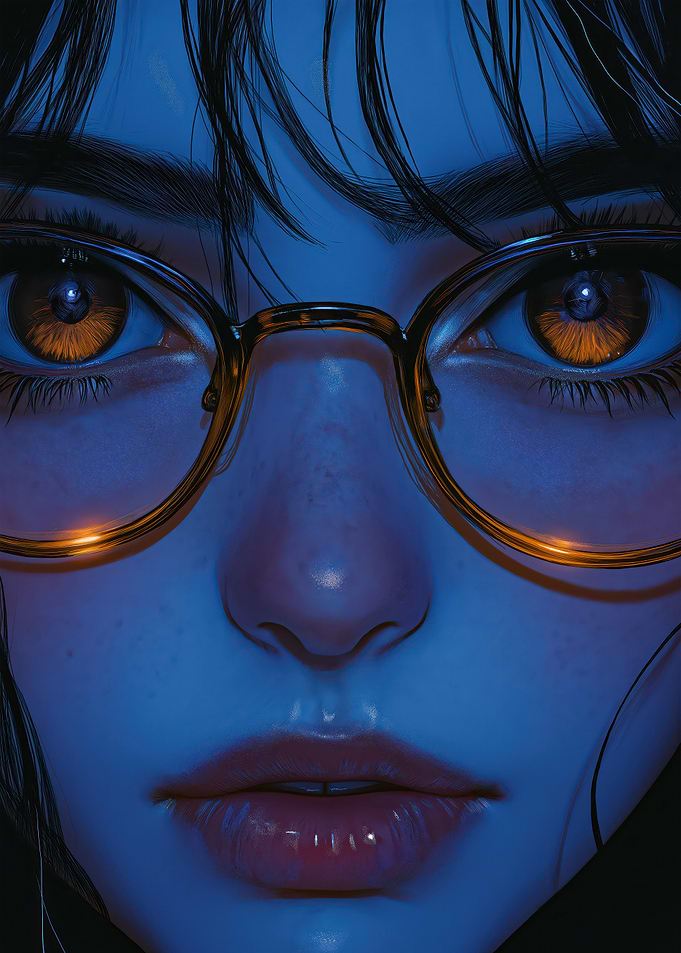 Anime Girl with Glasses