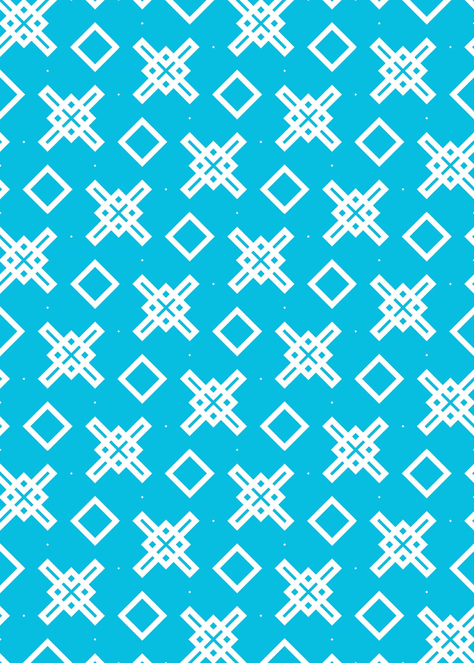 Geometric Grid Pattern in light blue and white