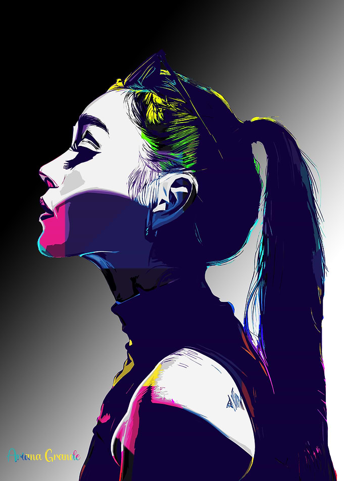 Ariana Grande Pop Art Portrait