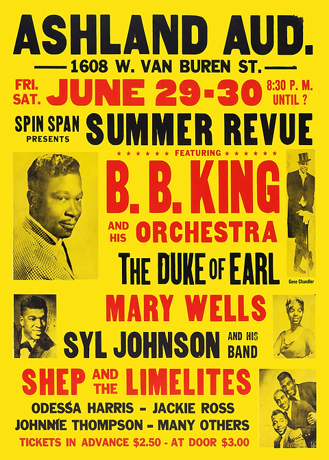 B.B. King Concert Poster — retro concert bill printed on metal