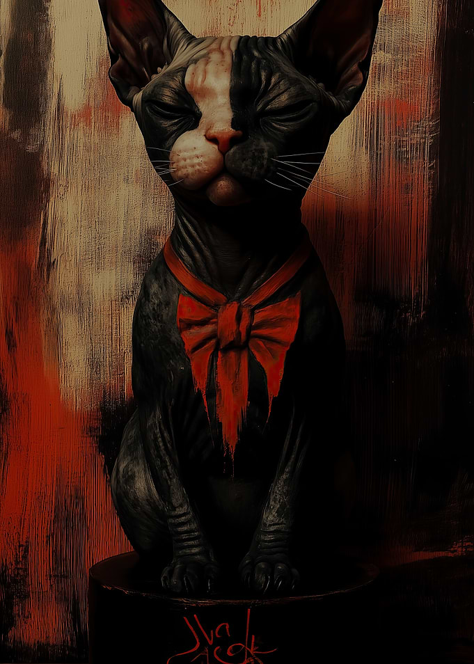 Sphynx Cat with Bow Tie