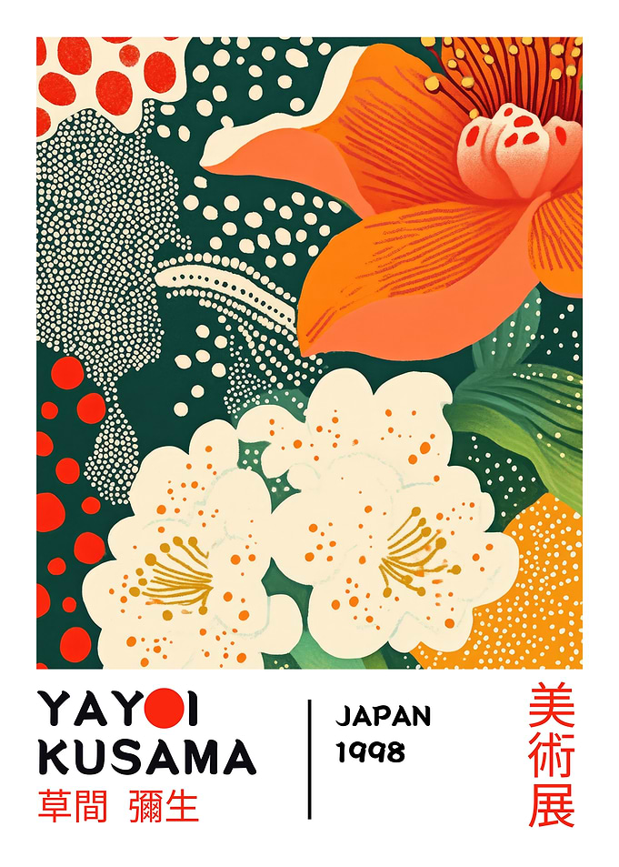 Yayoi Kusama Floral Exhibition Poster