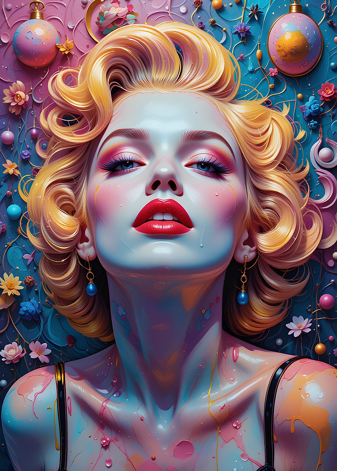 Glamour Portrait with Floral Background