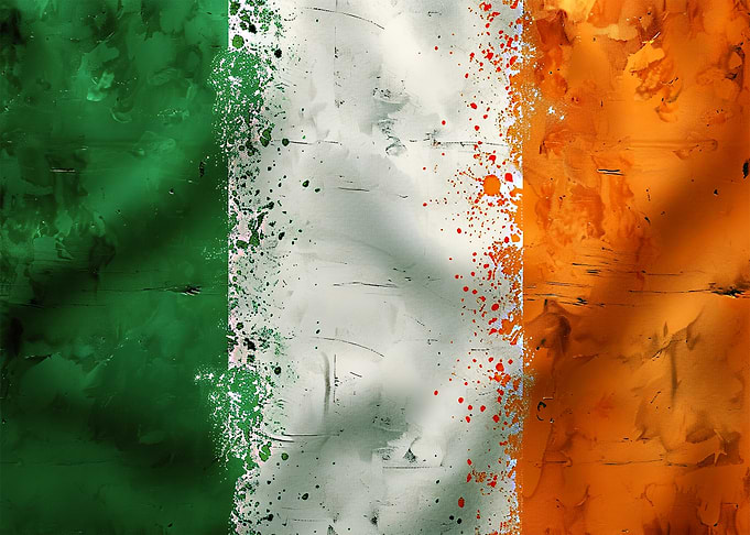 Grunge Distressed Irish Flag Metal Print