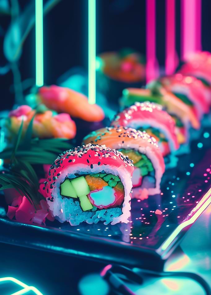 Neon Sushi Rolls