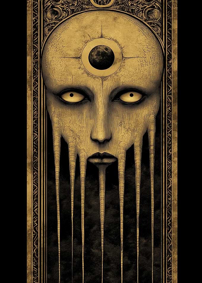 Surreal Face with Tendrils