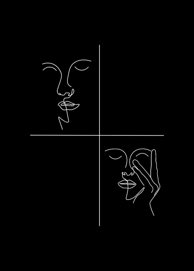 Minimalist Line Art Faces
