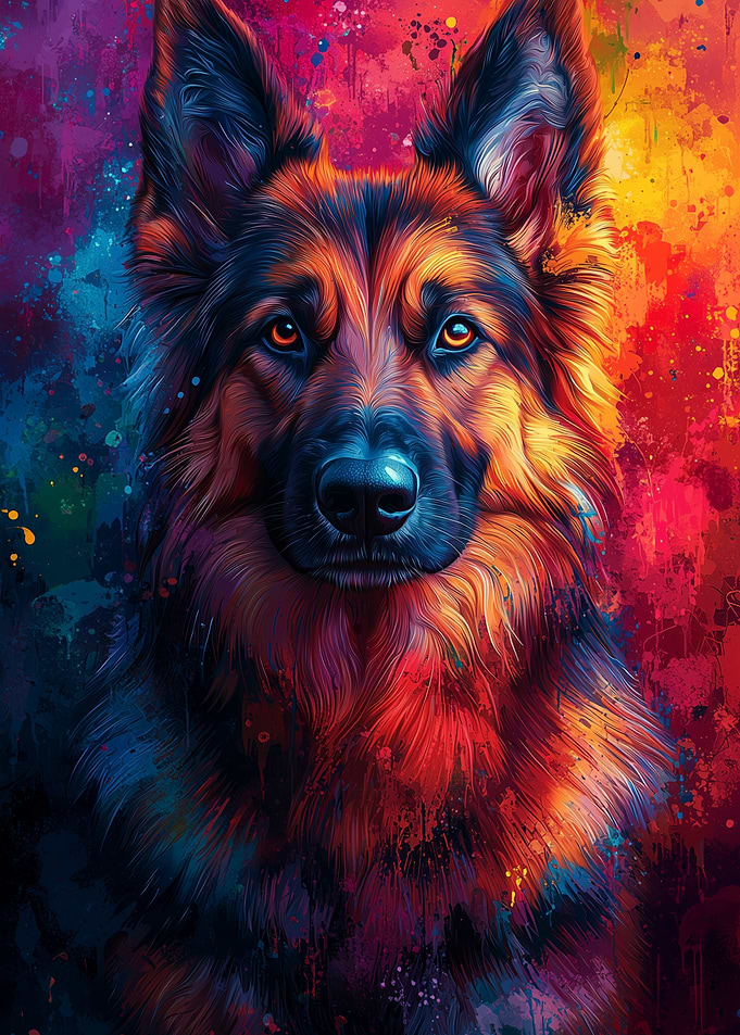 German Shepherd Pop Art Portrait