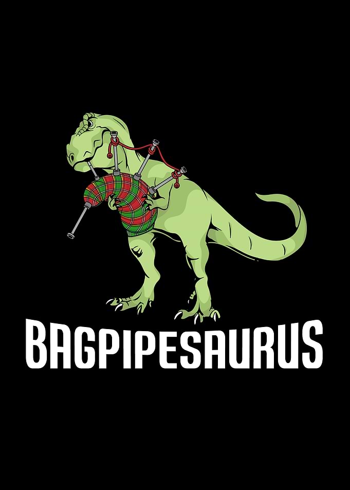Bagpipe Player Gift Kids Dinosaur Lover Bagpipes