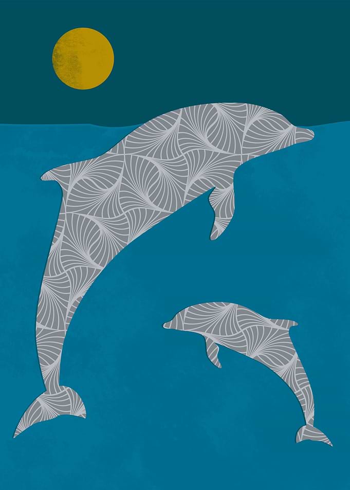 Dolphin Silhouette Art
