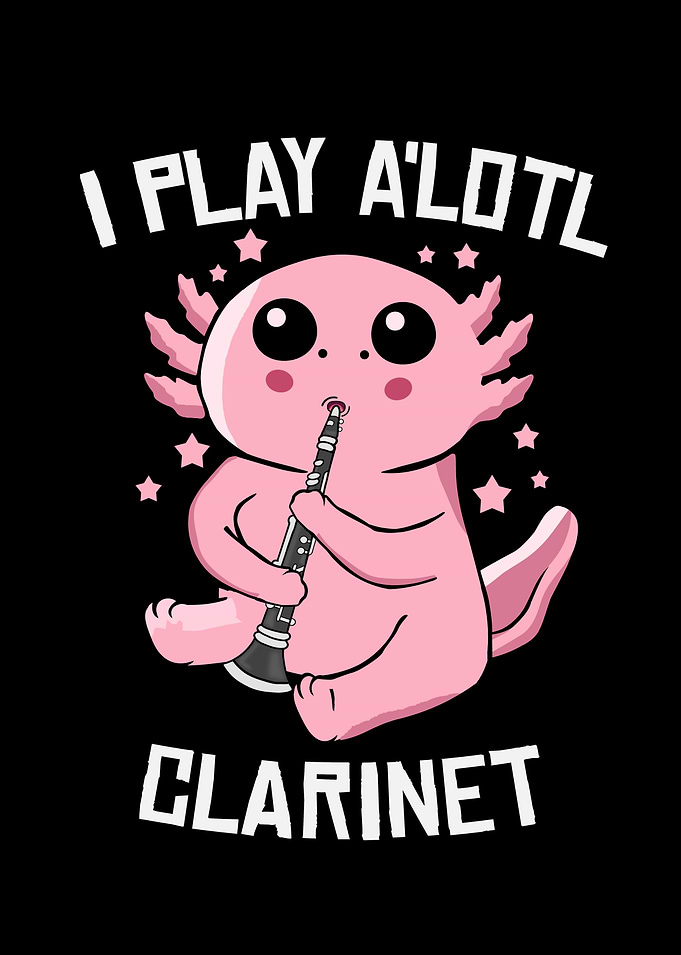 Axolotl Clarinet Player Kids Music Orchestra Clarinet