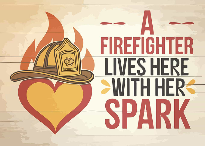 Firefighter Heart Design