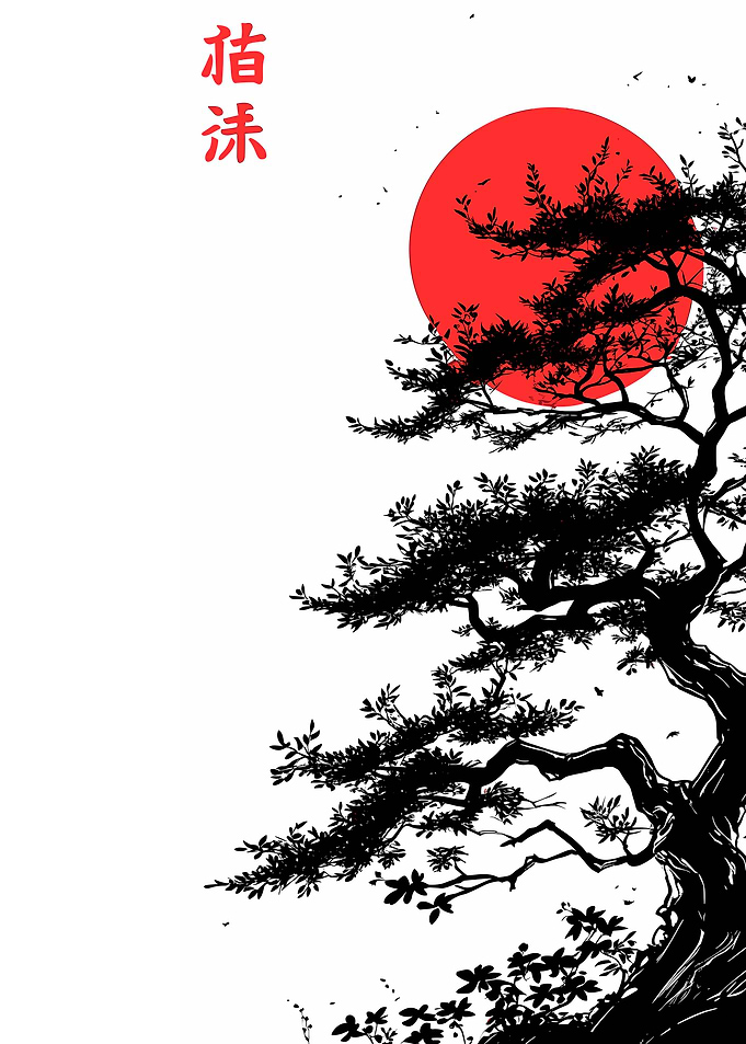 Japanese Bonsai Tree Silhouette