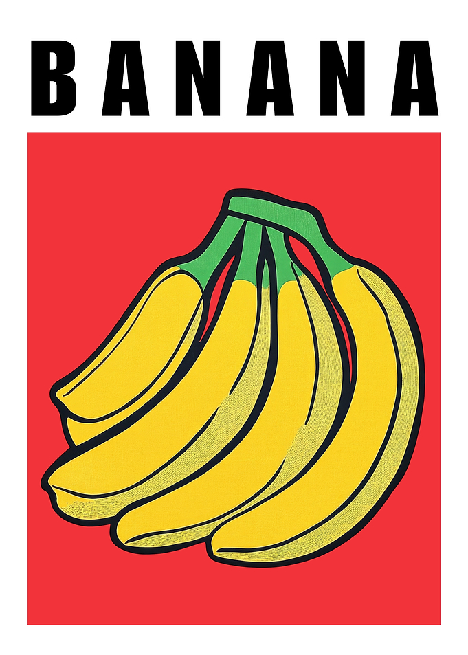 Banana Pop Art Minimalist Kitchen Poster