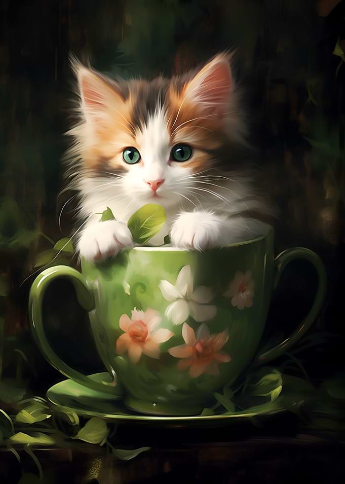 Kitten in Teacup