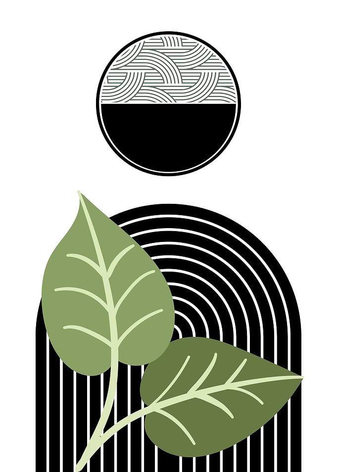 Abstract Green Leaves