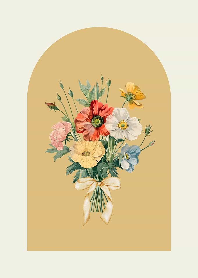 Wildflower Floral Bouquet Illustration