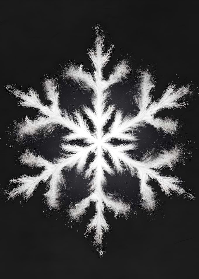 White Snowflake on Black