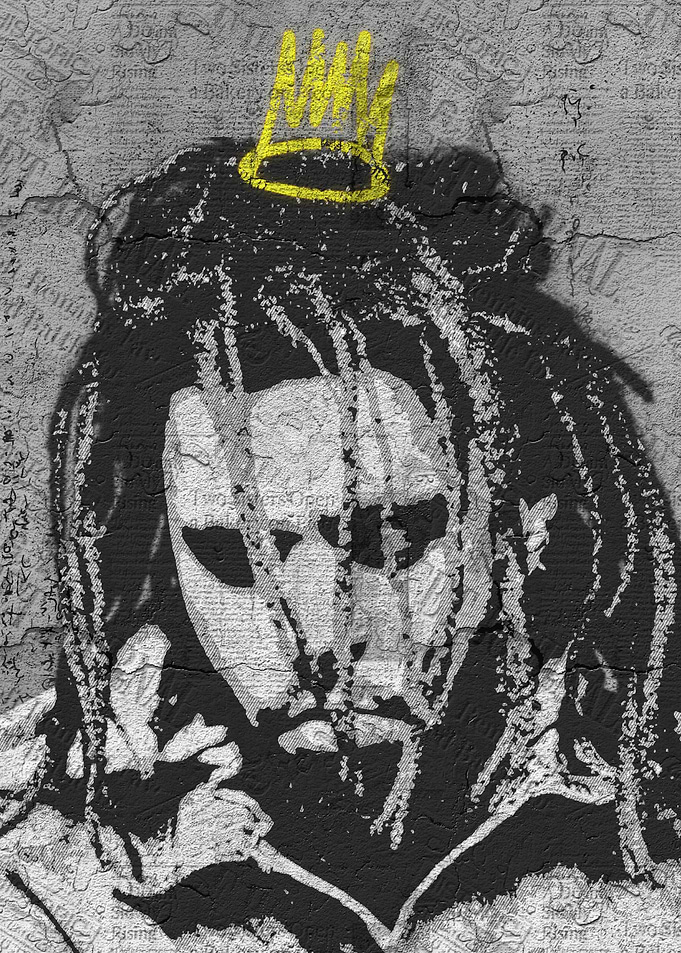 Graffiti Portrait with Crown