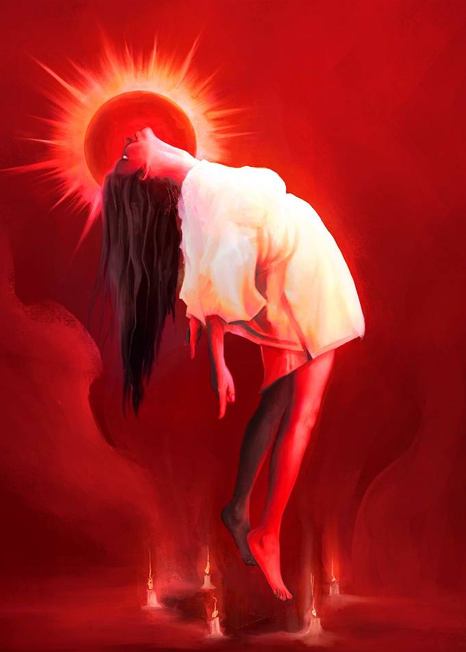 Woman in Red Light Possessed