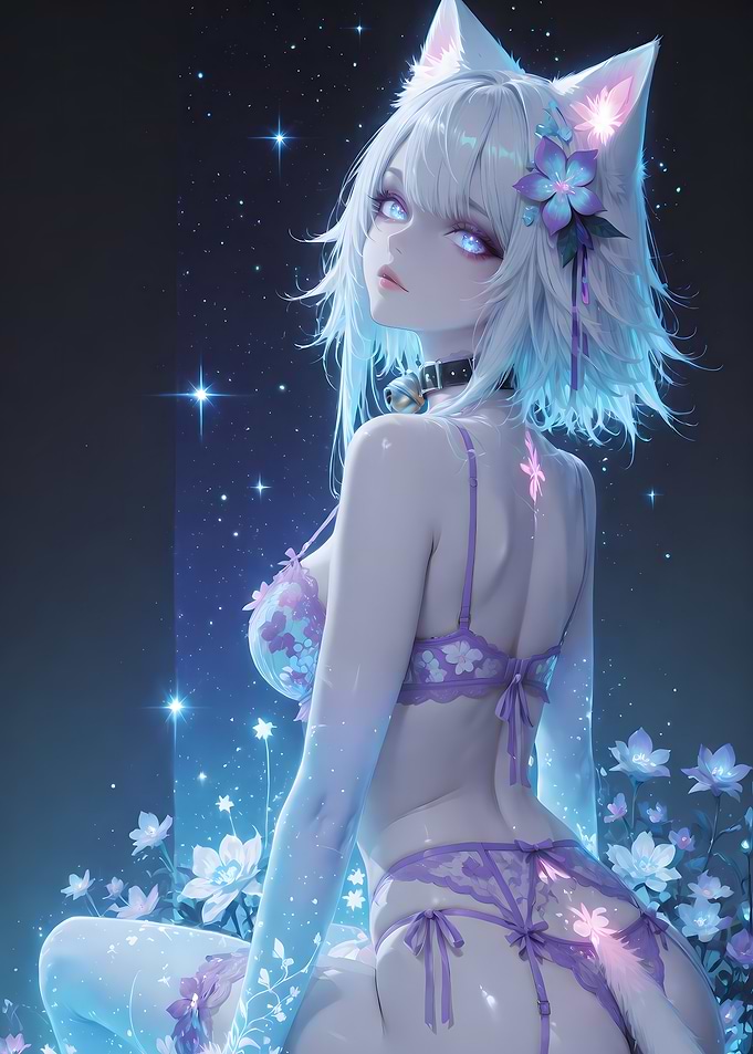Anime Cat Girl in Lingerie