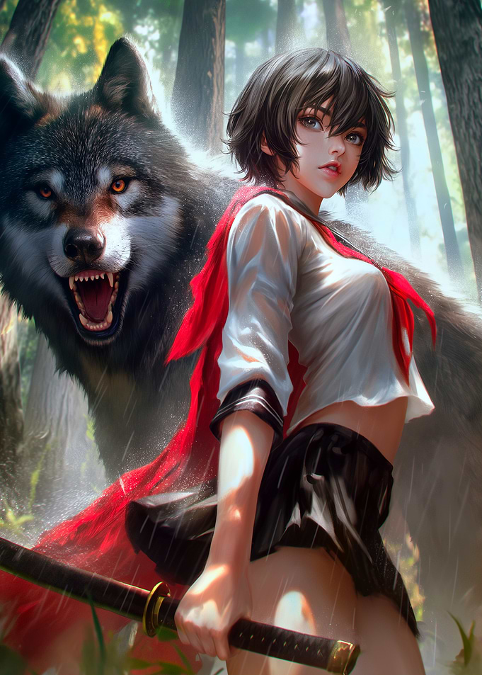 Wolf Samurai Girl