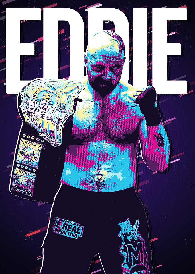 Eddie MMA Champion retro art