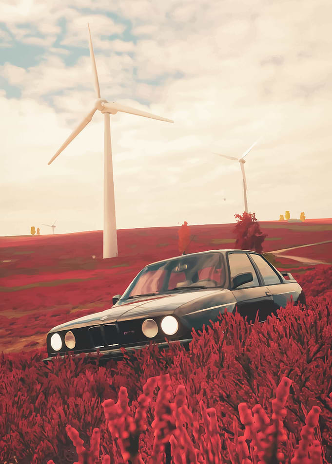 BMW E30 in Red Field