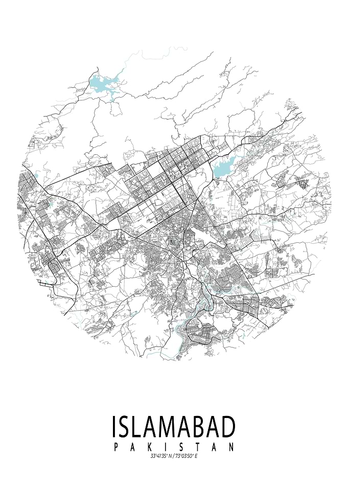 Islamabad City Map Pakistan Circle
