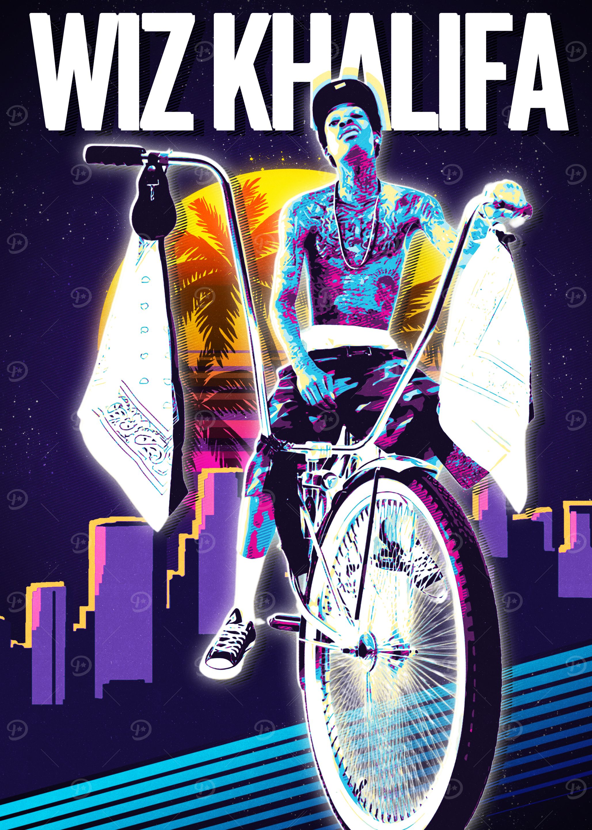 Wiz Khalifa Retro art
